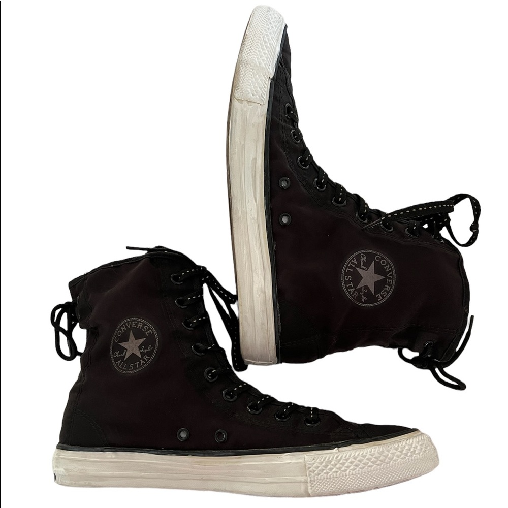 Converse high top black mesh covered cinch back limited edition